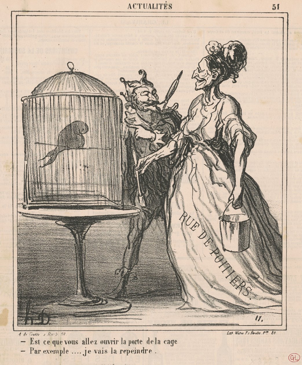 ¿Vas a abrir la puerta de la jaula...? de Honoré Daumier