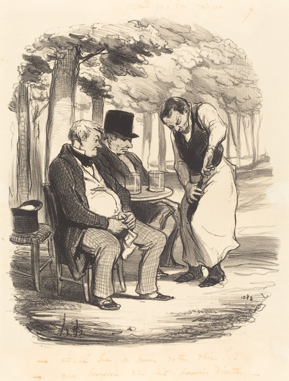 ¿Está bueno, al menos, su vino!... de Honoré Daumier