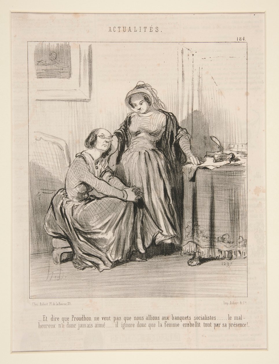 Y decir que Proudhon no quiere que vayamos a banquetes socialistas de Honoré Daumier