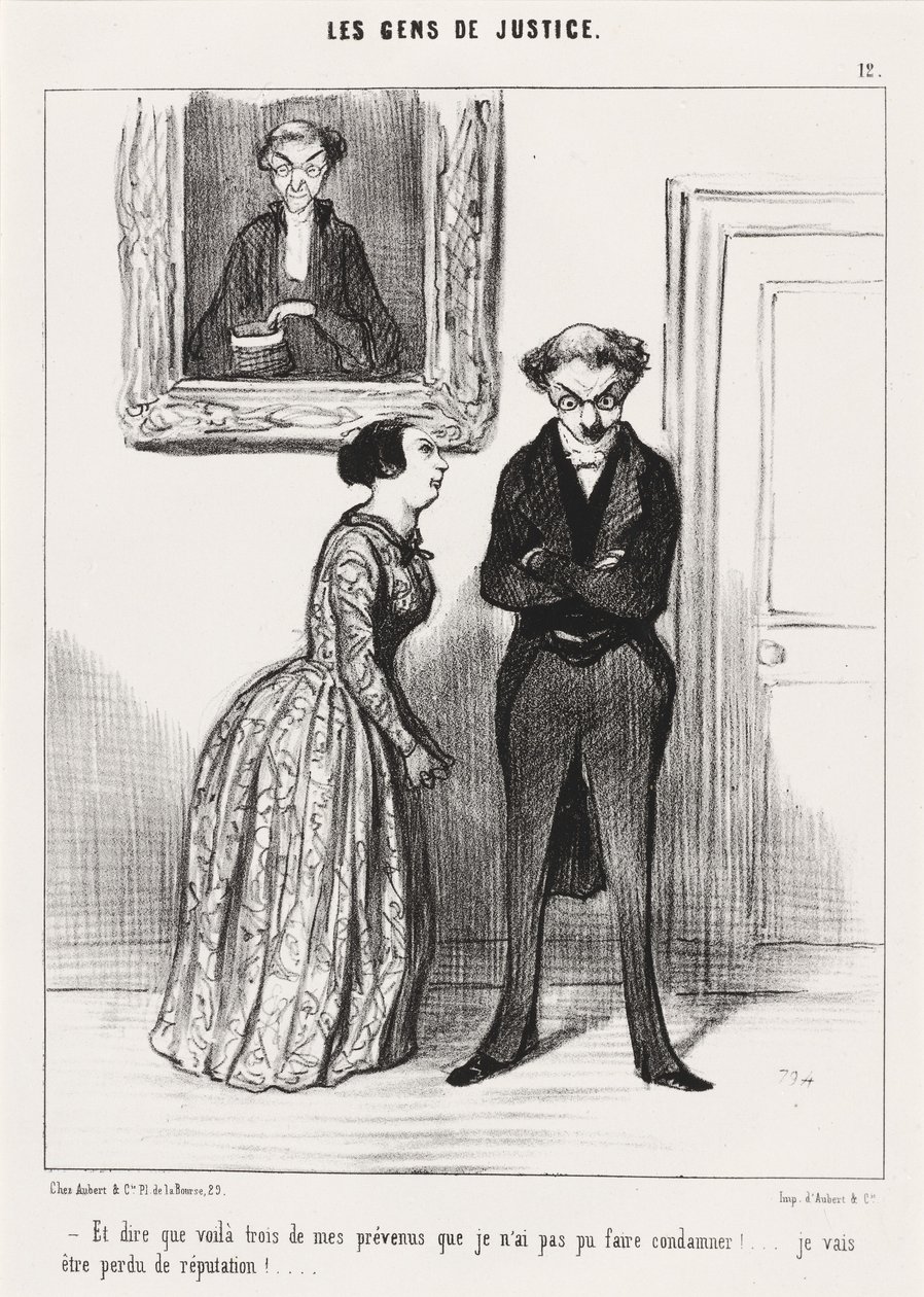 Y decir que aquí hay tres... acusado que no pude condenar!... de Honoré Daumier