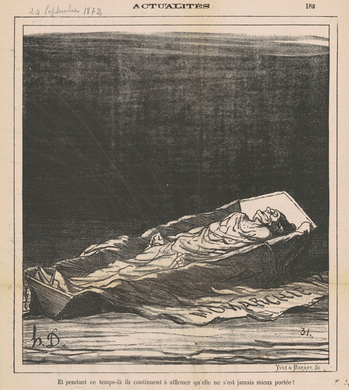 ¡Y mientras tanto, siguen afirmando que nunca ha estado mejor! de Honoré Daumier