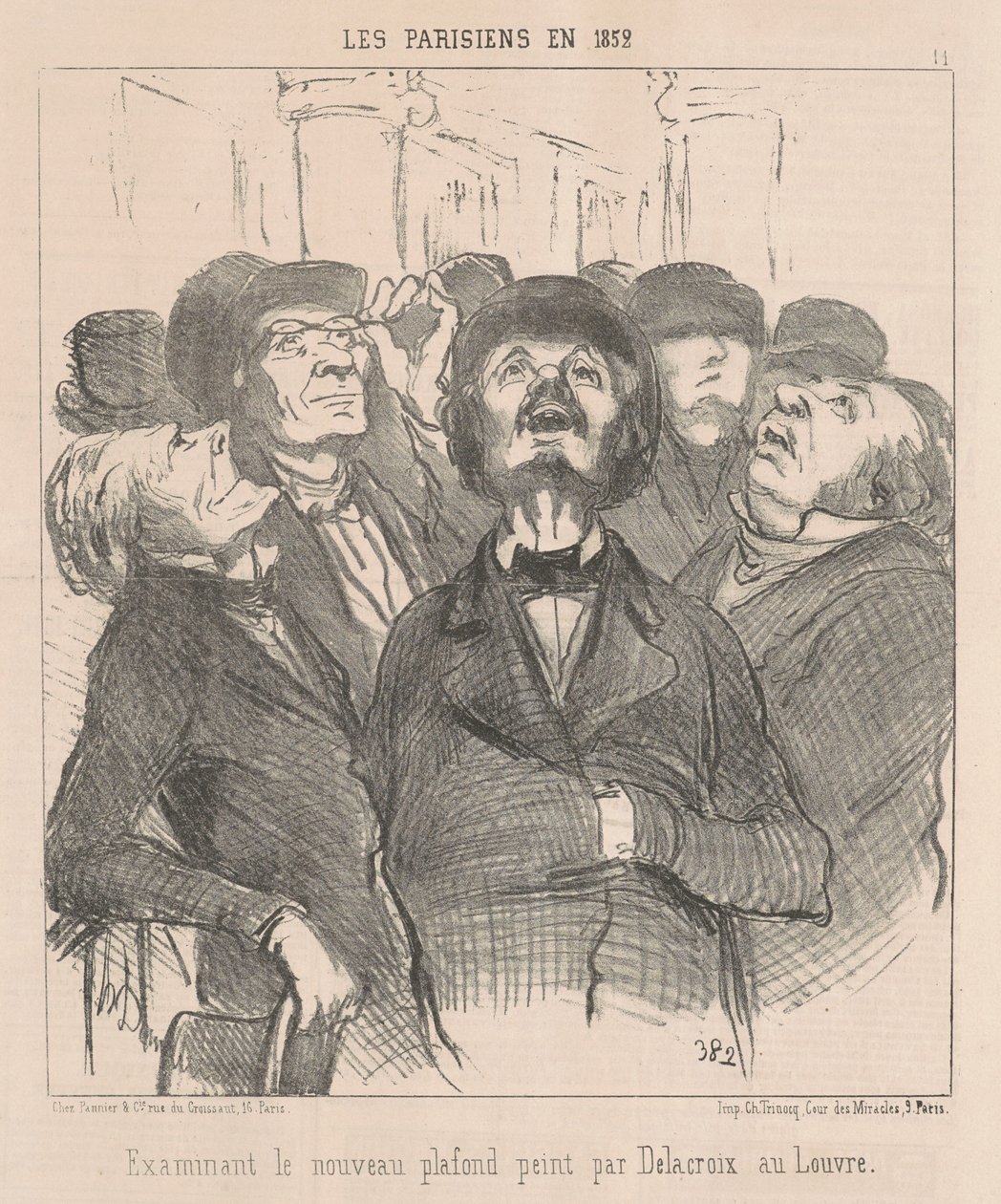 Examinando el nuevo techo... de Honoré Daumier