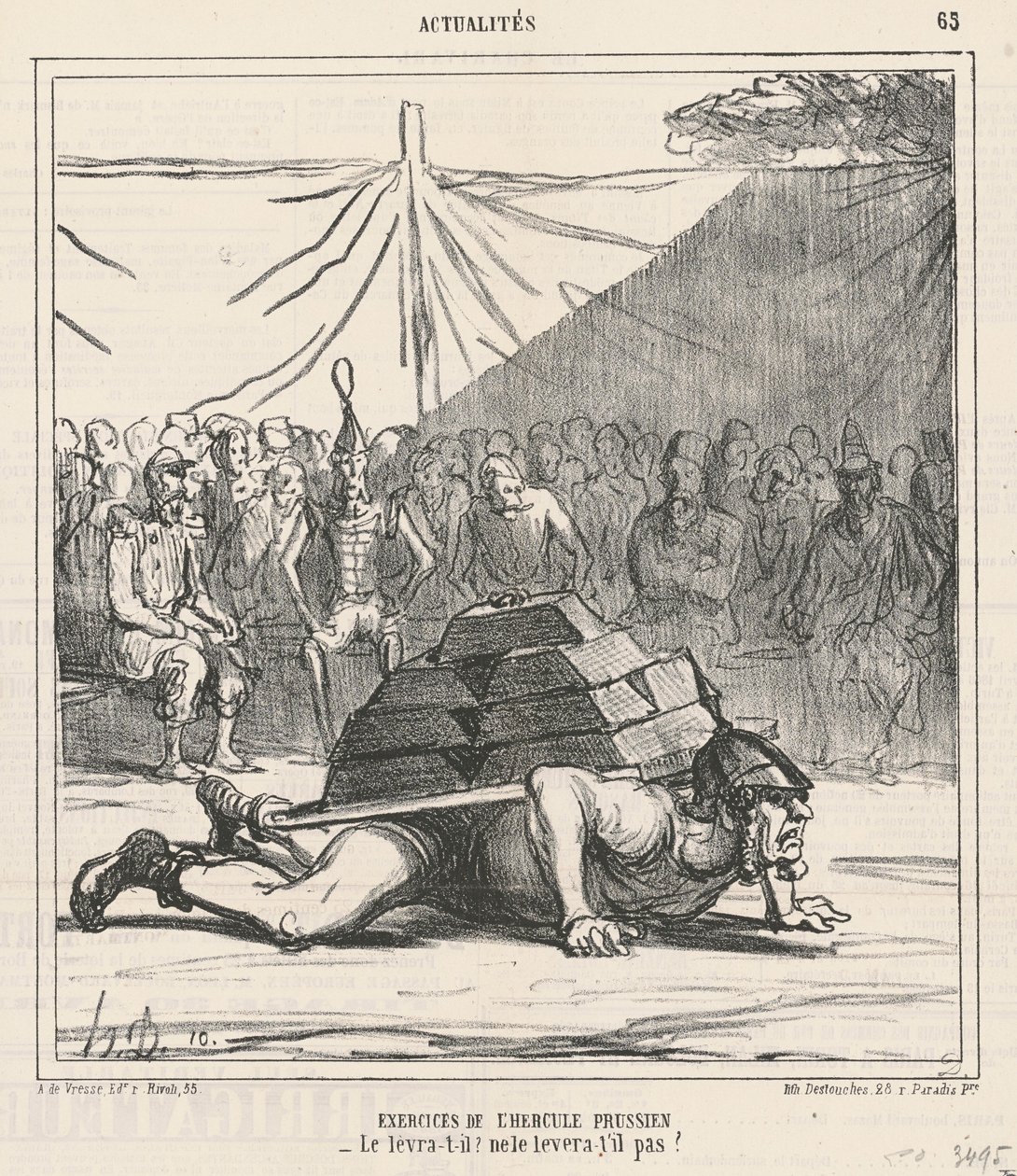 Ejercicios del Hércules prusiano de Honoré Daumier