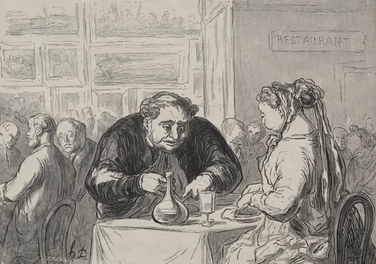 Exposición de bellas artes: en el buffet amor por el arte y la chuleta de Honoré Daumier