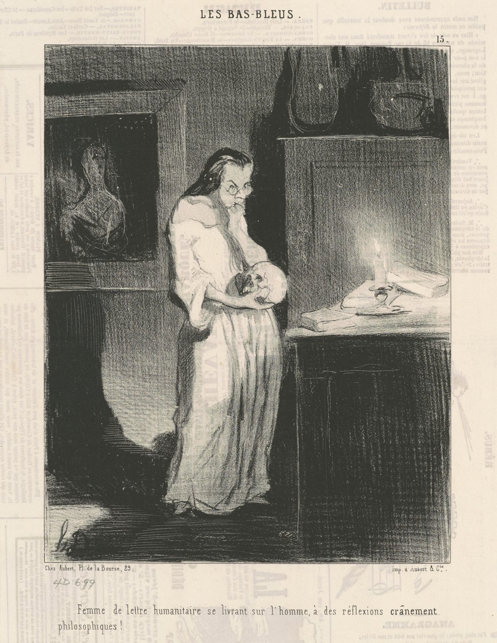 Mujer de letras humanitaria entregándose al hombre... de Honoré Daumier
