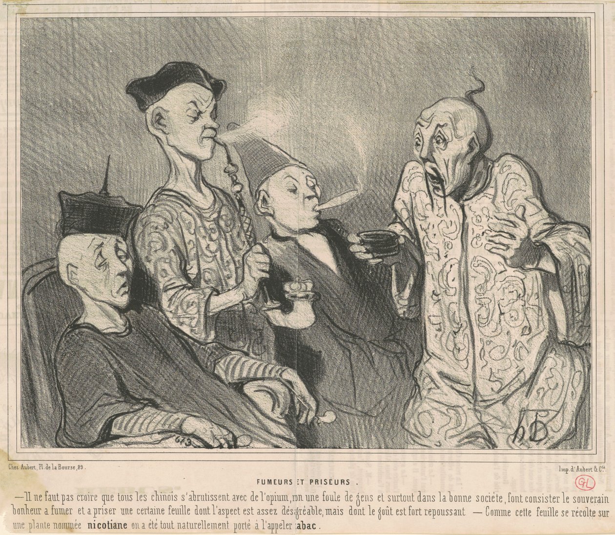 Fumadores y tomadores de rapé de Honoré Daumier