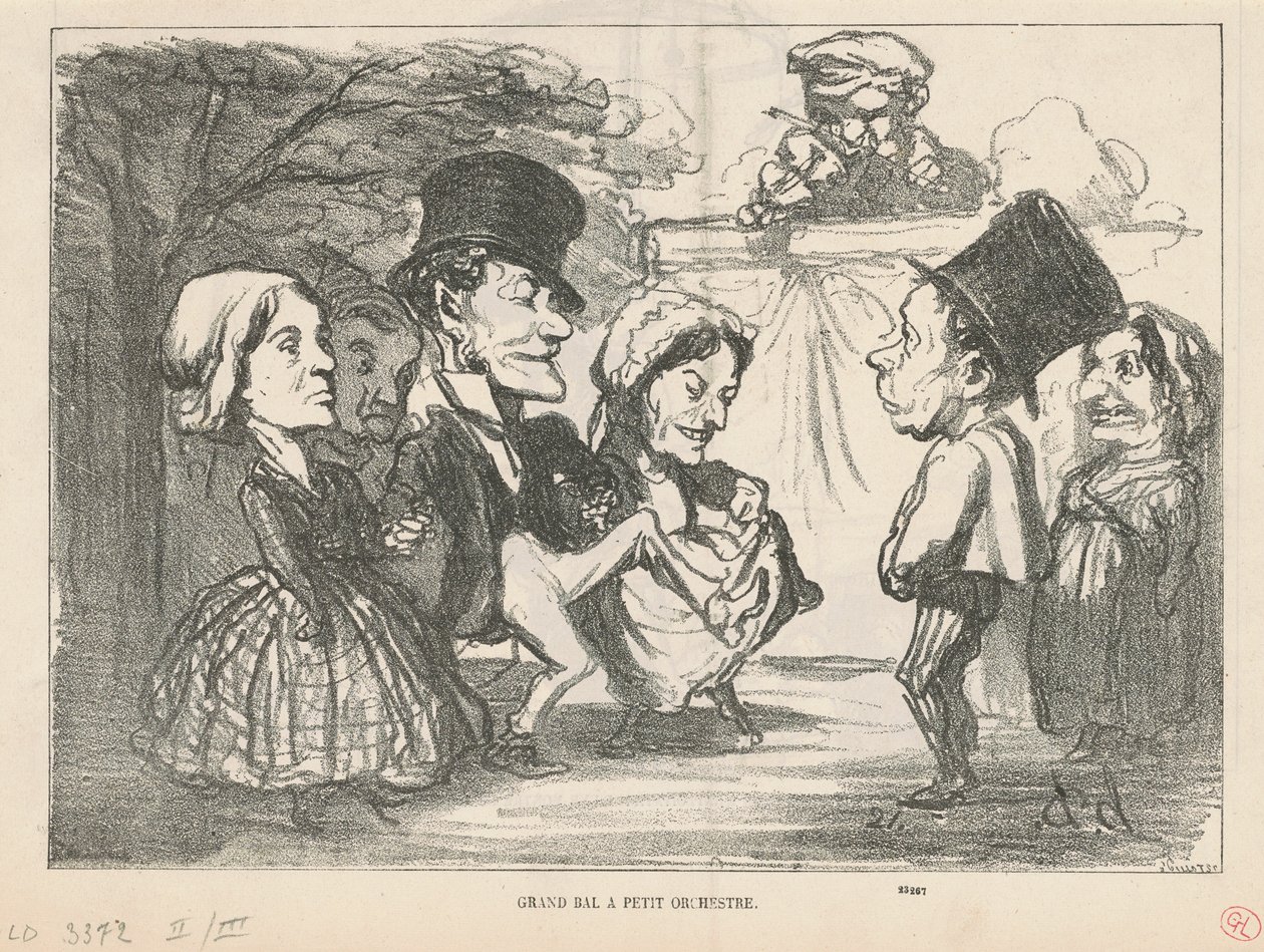 Gran baile con pequeña orquesta... (recto); Una sociedad en nombre colectivo (verso) de Honoré Daumier