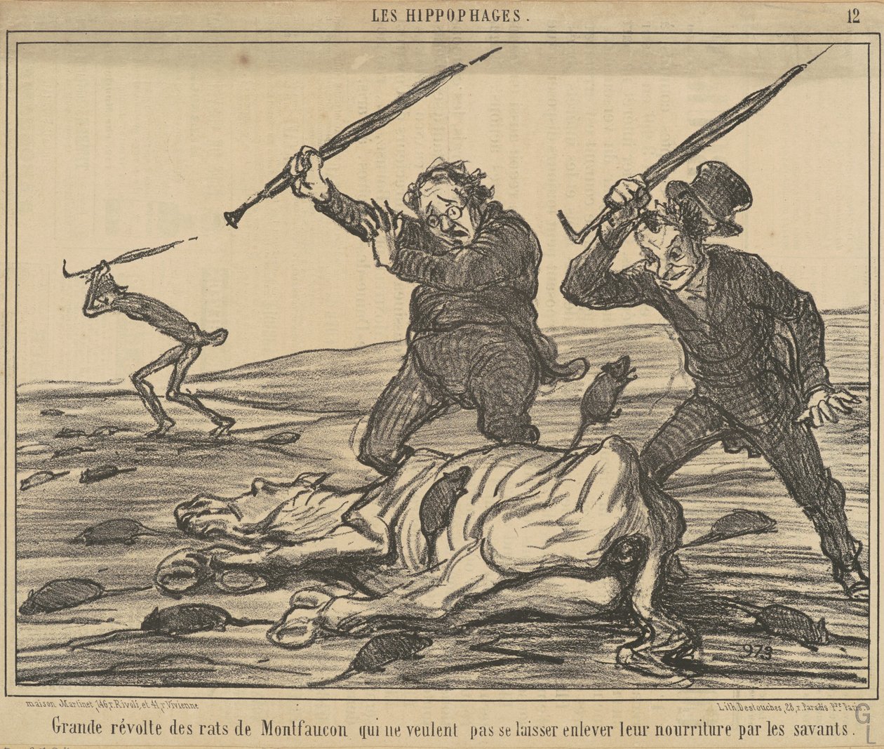 Gran revuelta de las ratas de Montfaucon ... de Honoré Daumier