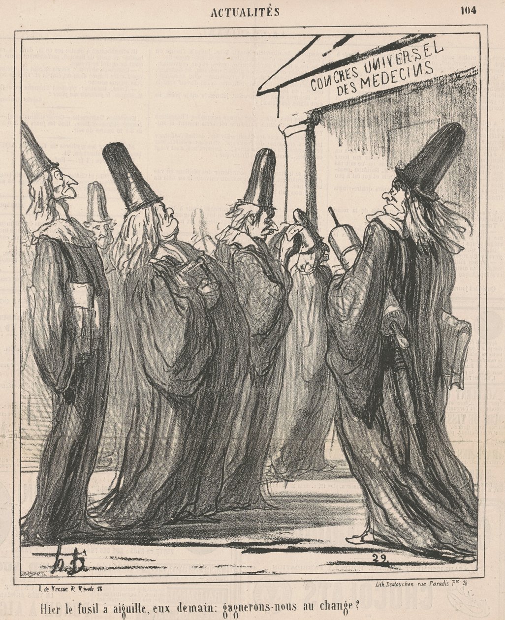 Ayer el fusil de aguja, ellos mañana ... de Honoré Daumier