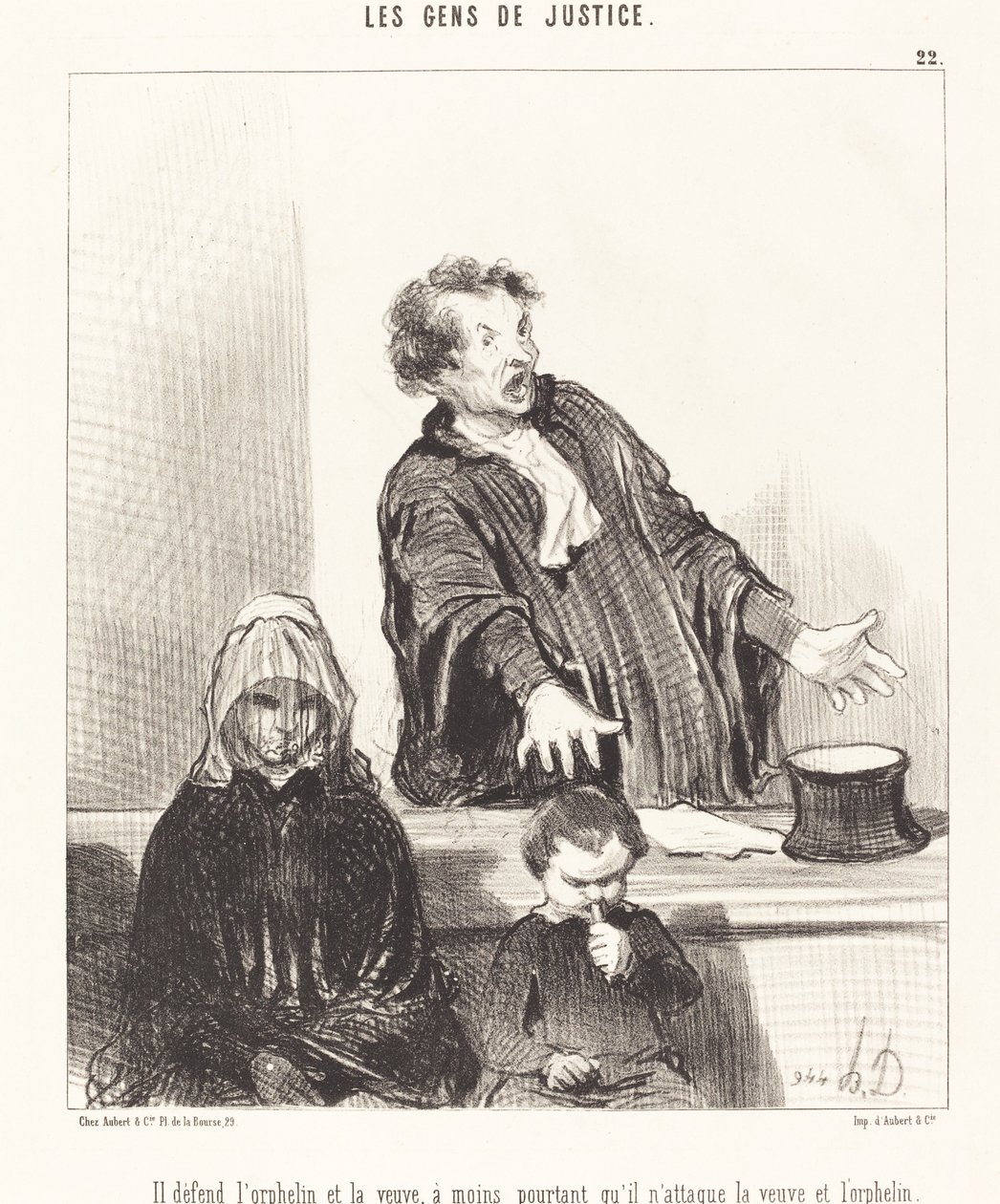 Él defiende al huérfano y a la viuda, a menos... de Honoré Daumier