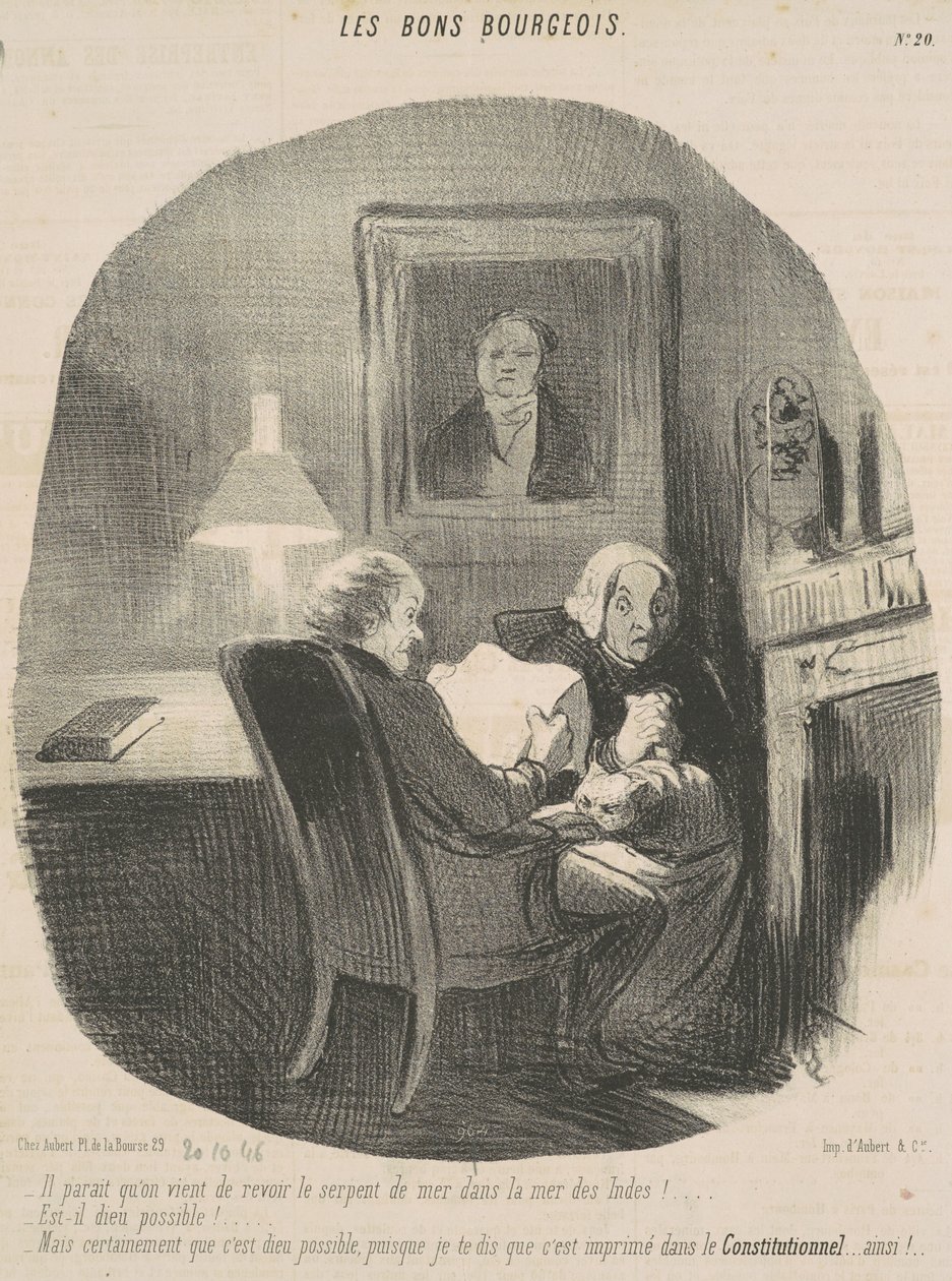 Parece que acaban de ver de nuevo la serpiente marina ... de Honoré Daumier
