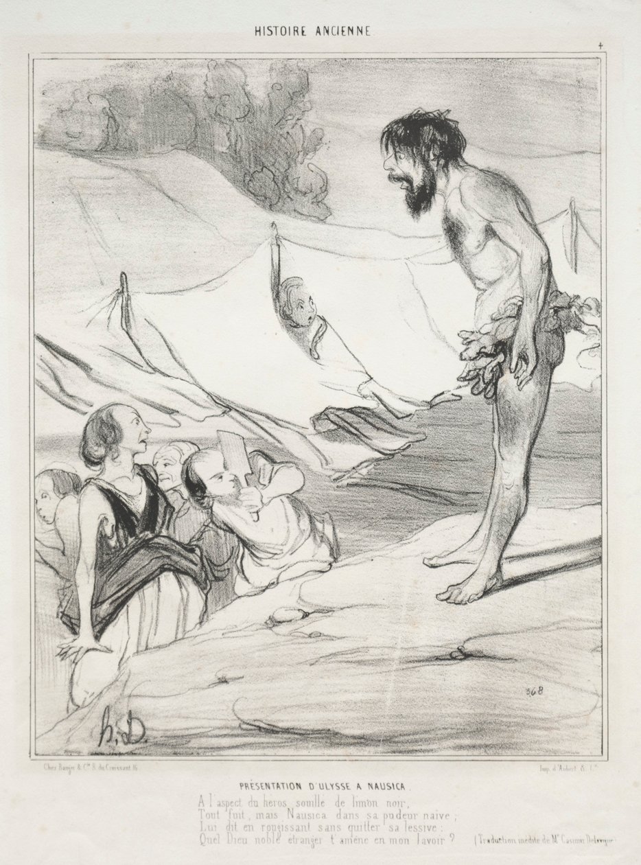 Introducción de Ulises en Nausica de Honoré Daumier