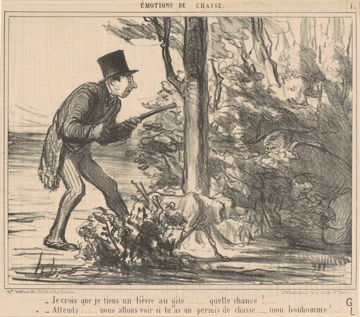 Creo que tengo una liebre ... de Honoré Daumier