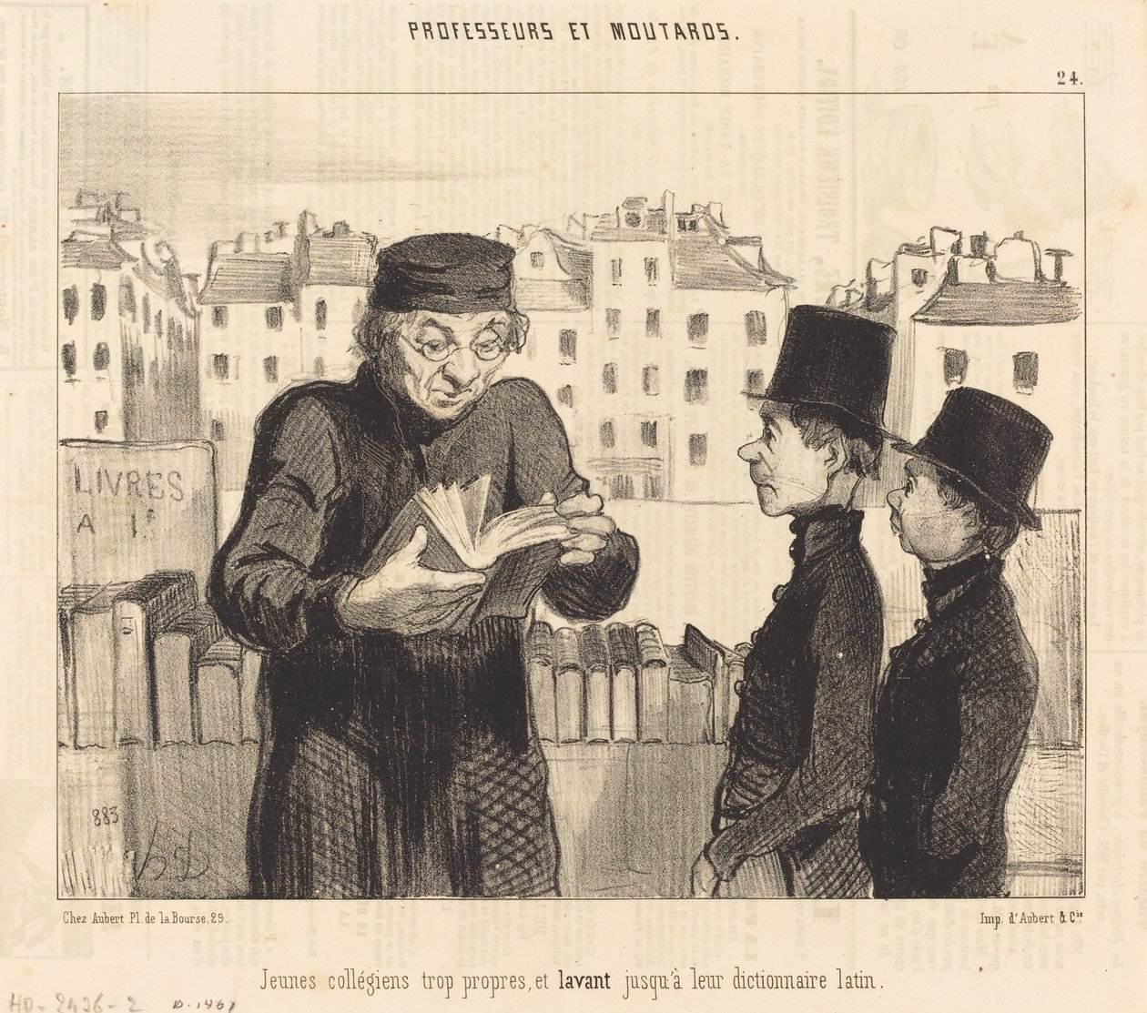 Jóvenes colegiales... lavando hasta su diccionario de latín de Honoré Daumier