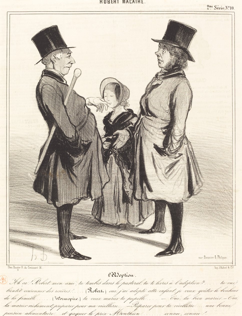 La adopción - ¡Ah, Robert, mi amigo...! de Honoré Daumier