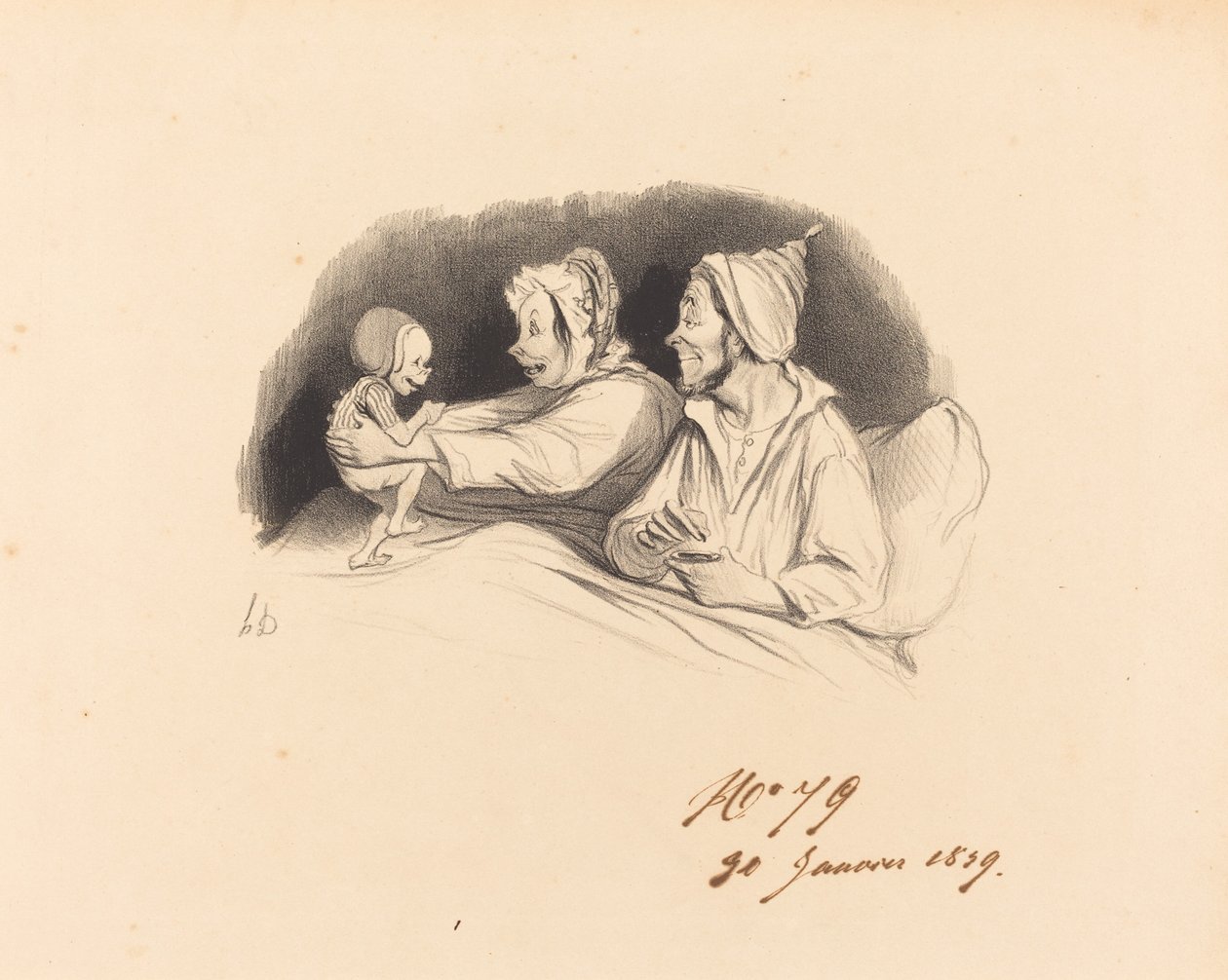 La educación con biberón de Honoré Daumier