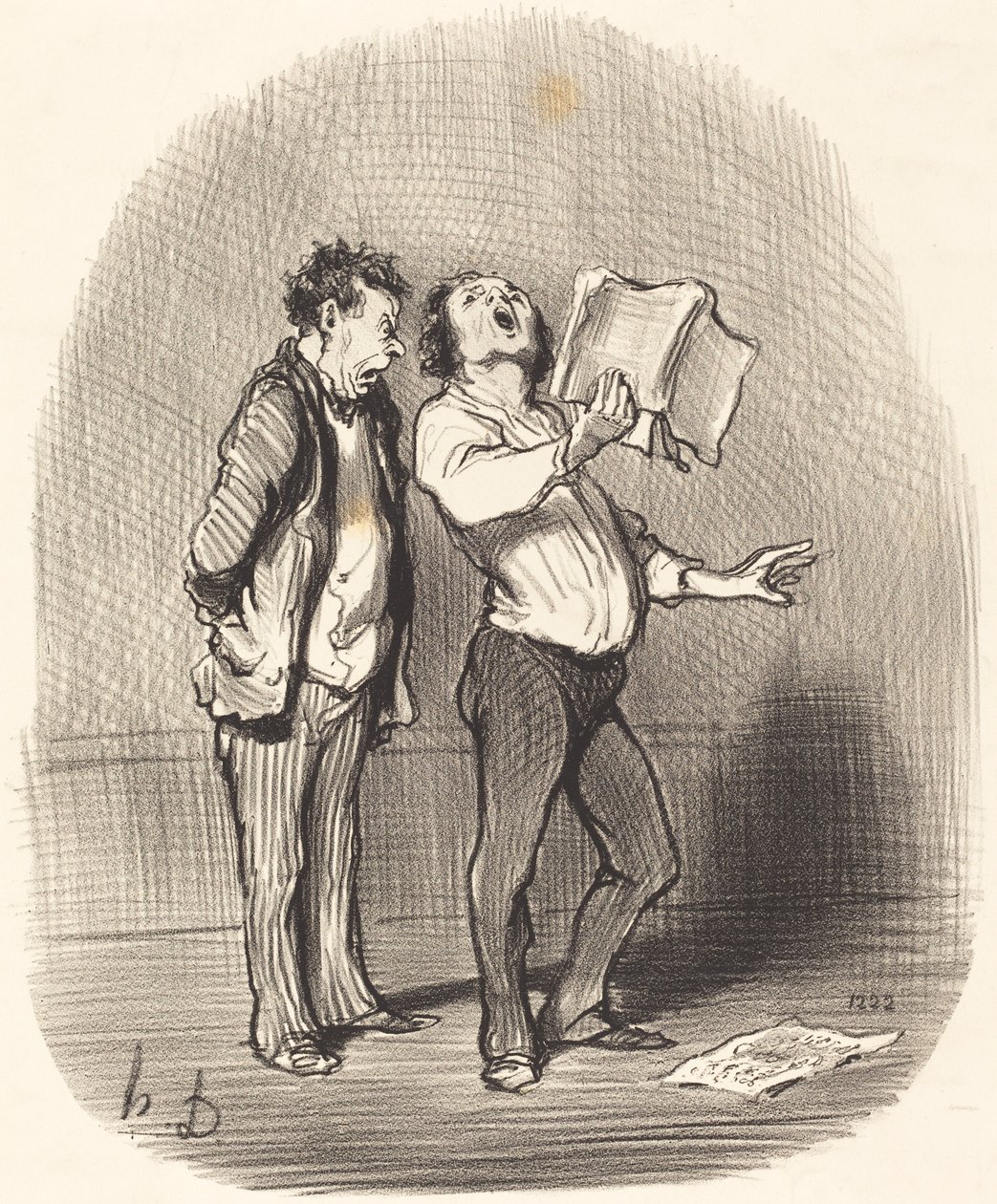 El inconveniente de tener un amigo melómano de Honoré Daumier