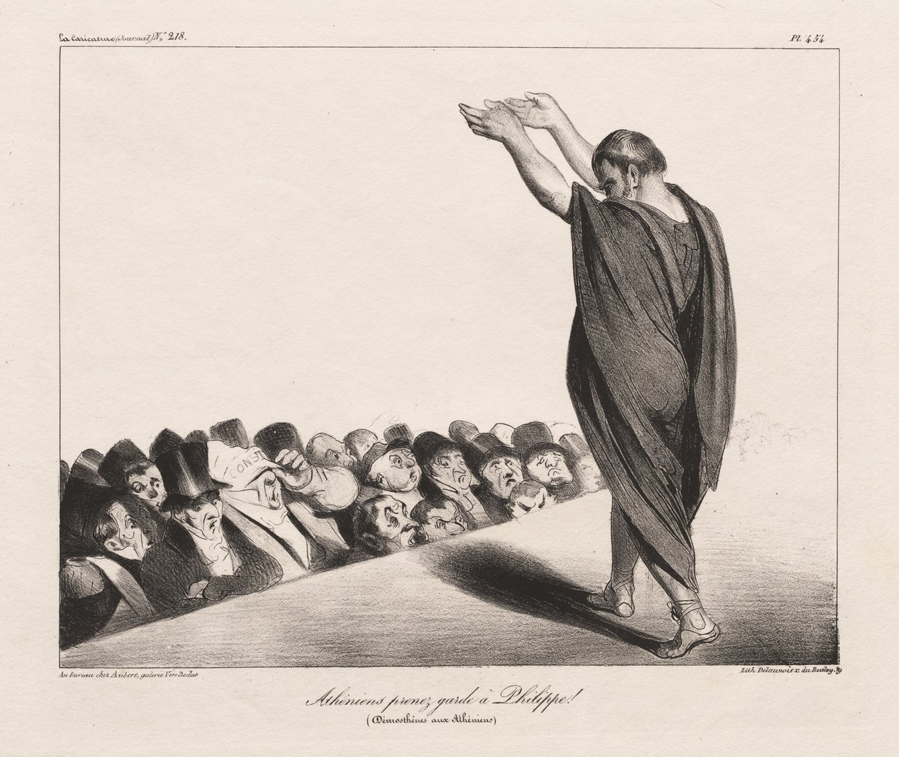 La Caricatura, Pl. 454, ¡Atenienses, cuidado con Felipe! de Honoré Daumier