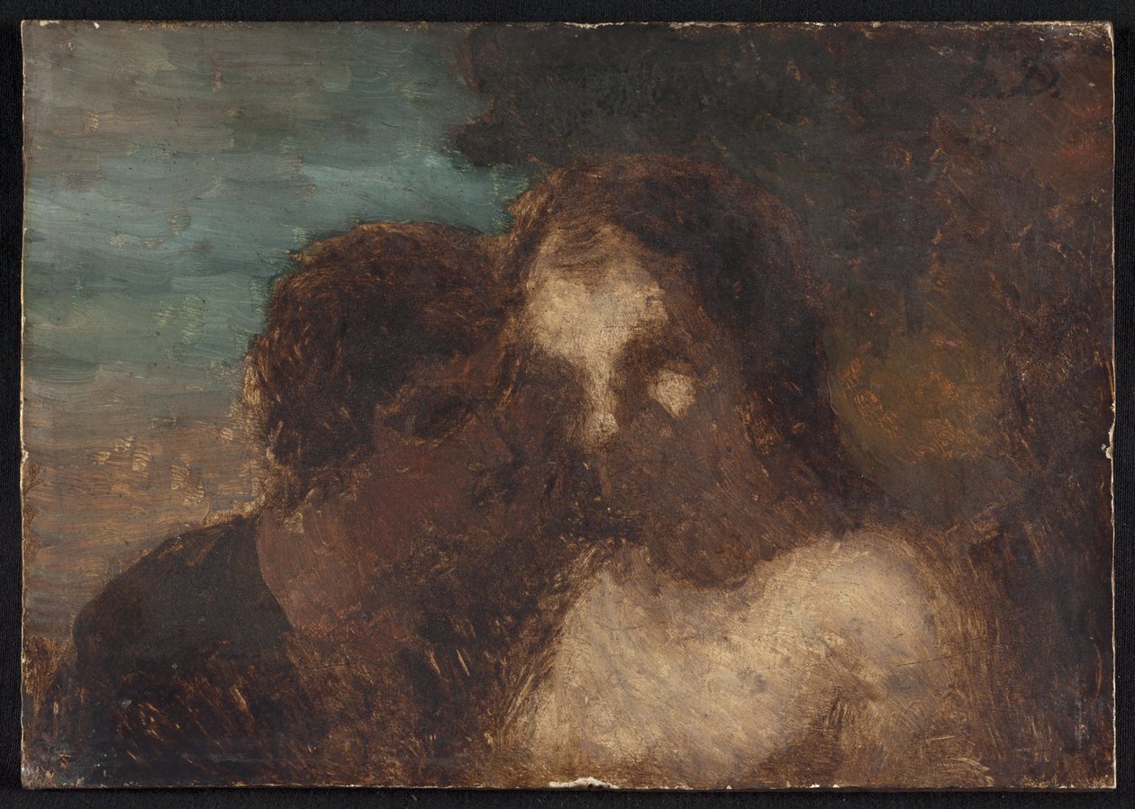 La Confidence o El beso de Judas de Honoré Daumier