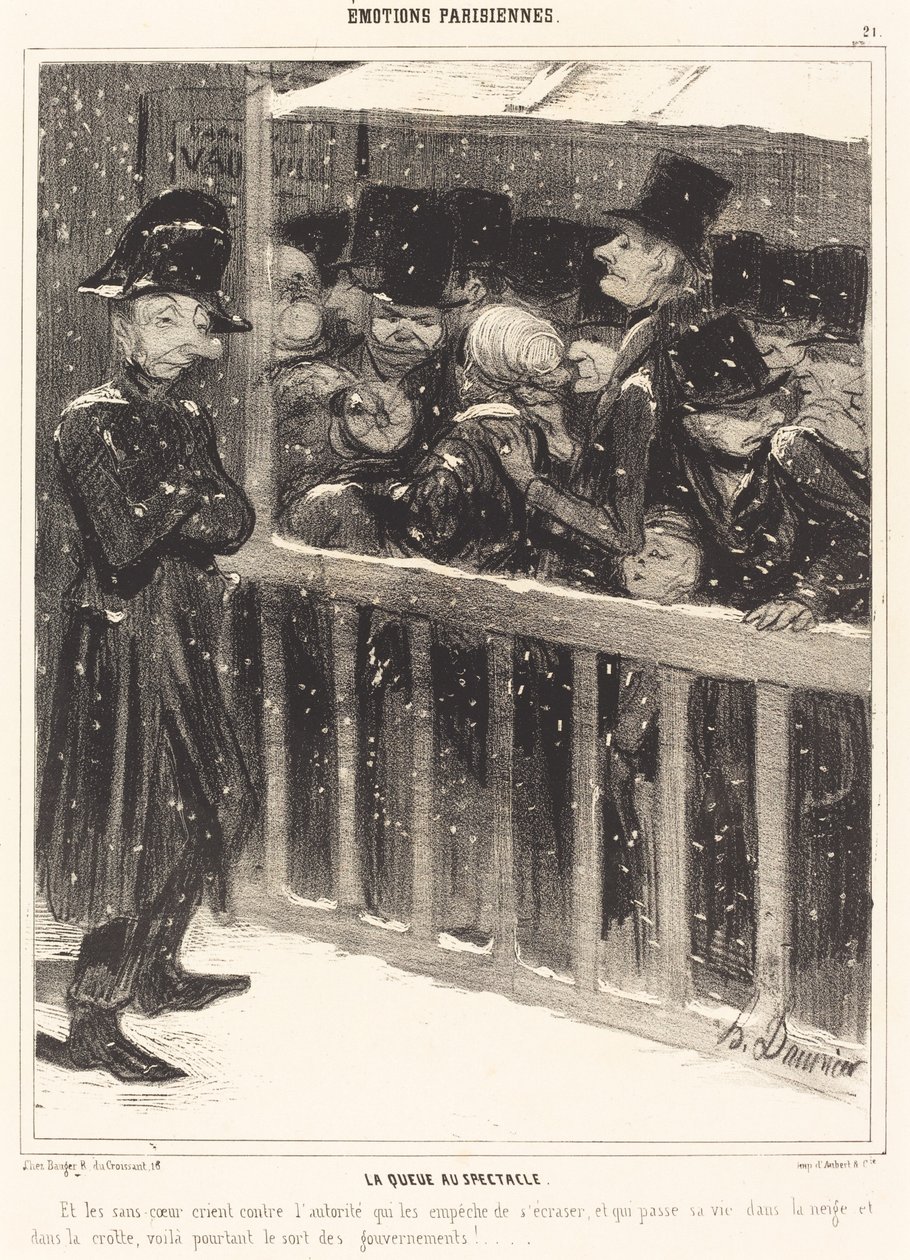 La cola en el espectáculo de Honoré Daumier