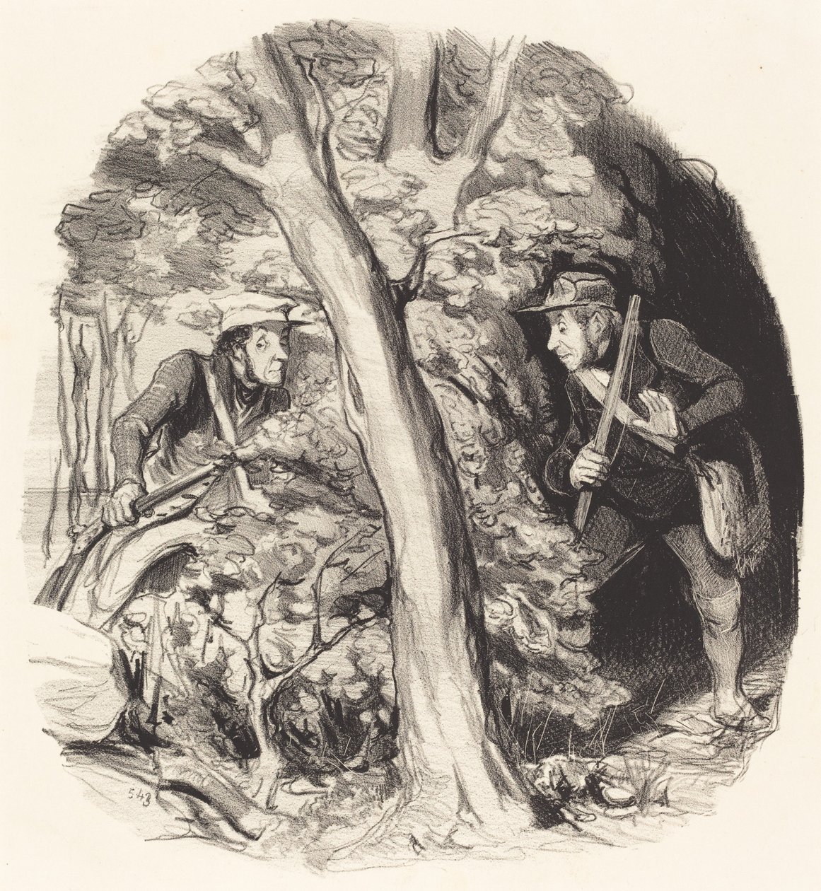 El Encuentro en el Bosque de Honoré Daumier