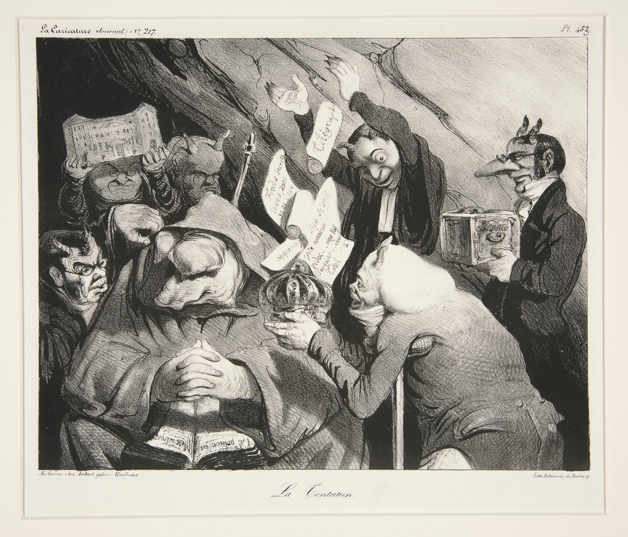 La Tentación. (Tentación.), pl. 453 de la revista La Caricatura no. 217 de Honoré Daumier