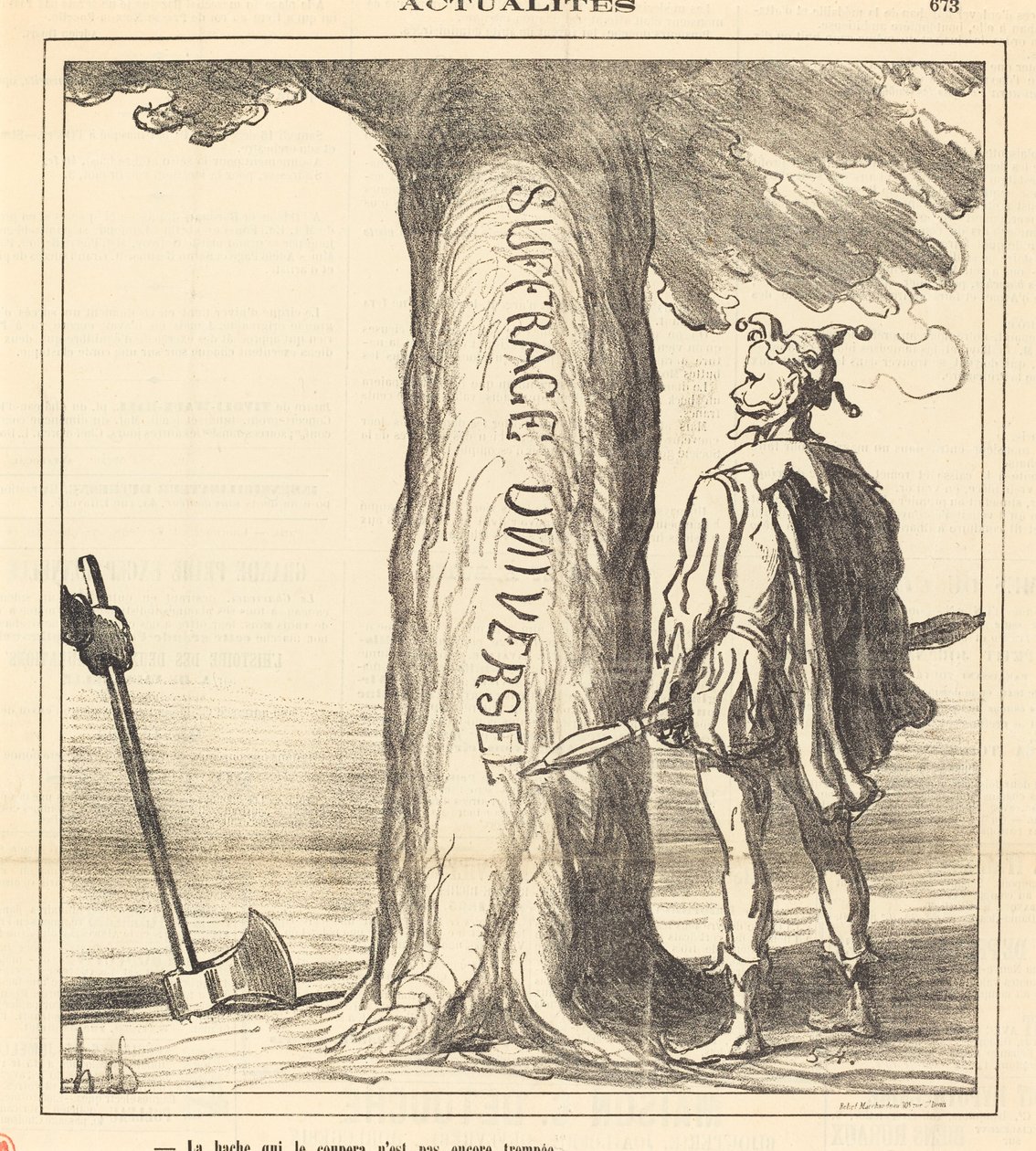 El hacha que lo cortará aún no está templada de Honoré Daumier