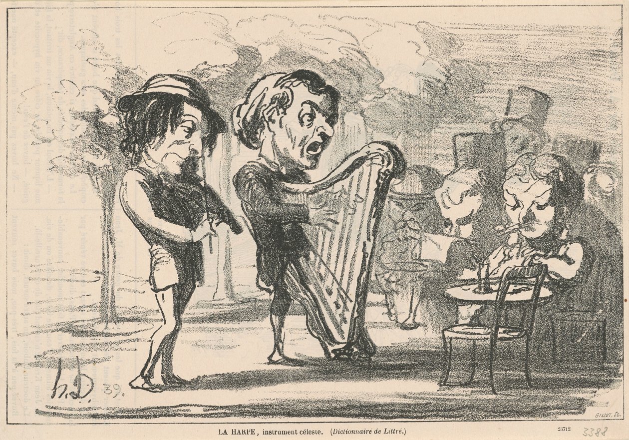 El arpa, instrumento celestial de Honoré Daumier