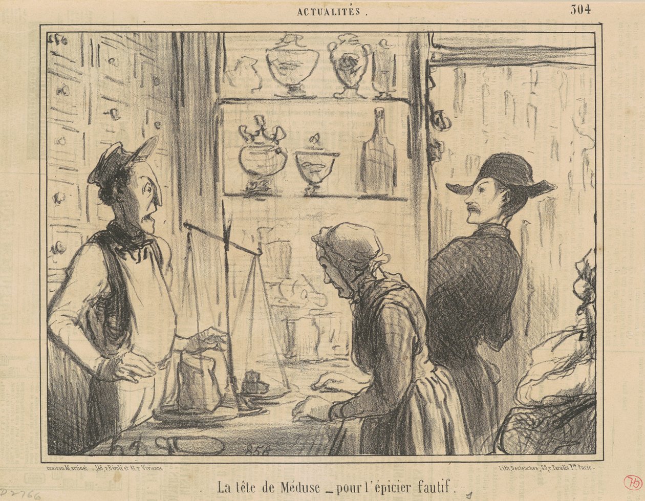 La cabeza de Medusa para el tendero culpable de Honoré Daumier