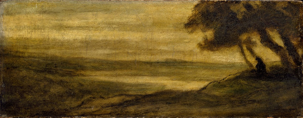 Paisaje con una figura, c. 1860 de Honoré Daumier