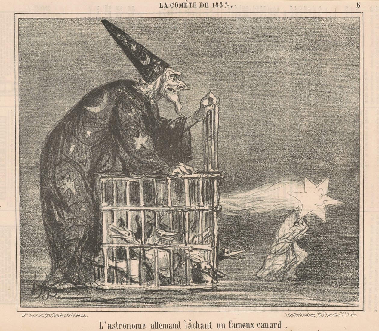El astrónomo alemán soltando un... Pato de Honoré Daumier