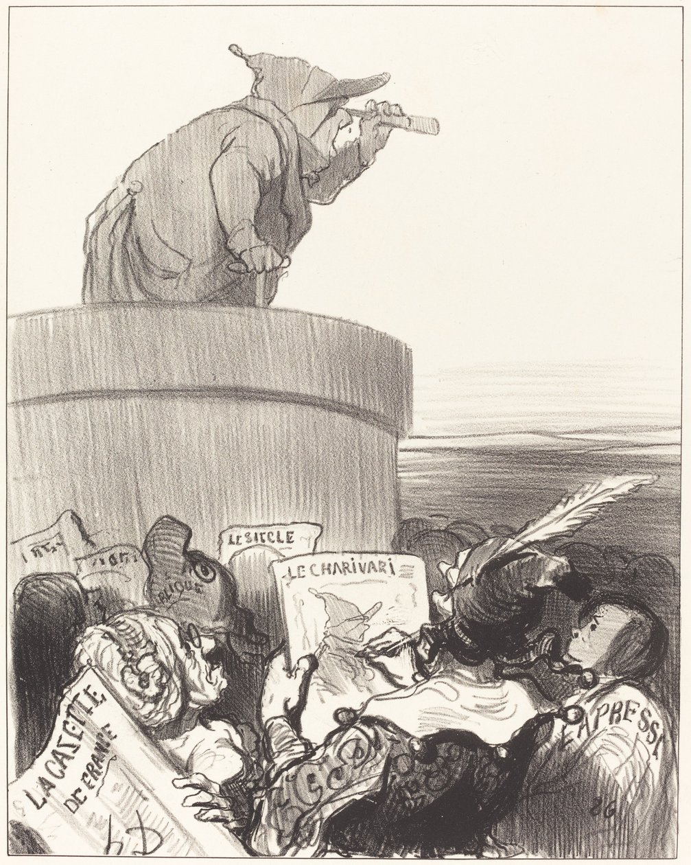 Le Constitutionnel contemplando el horizonte político de Honoré Daumier