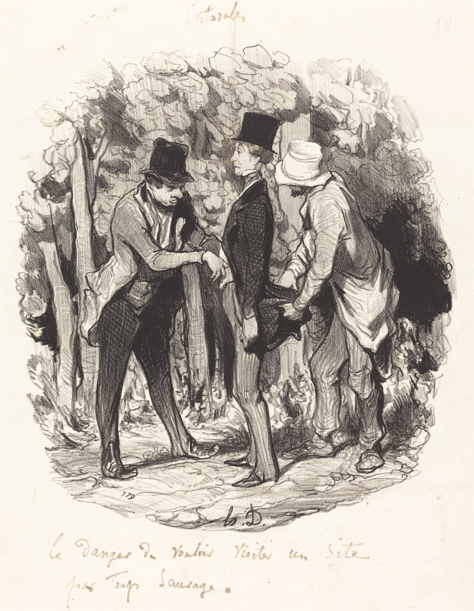 El peligro de... visitar un sitio demasiado salvaje de Honoré Daumier