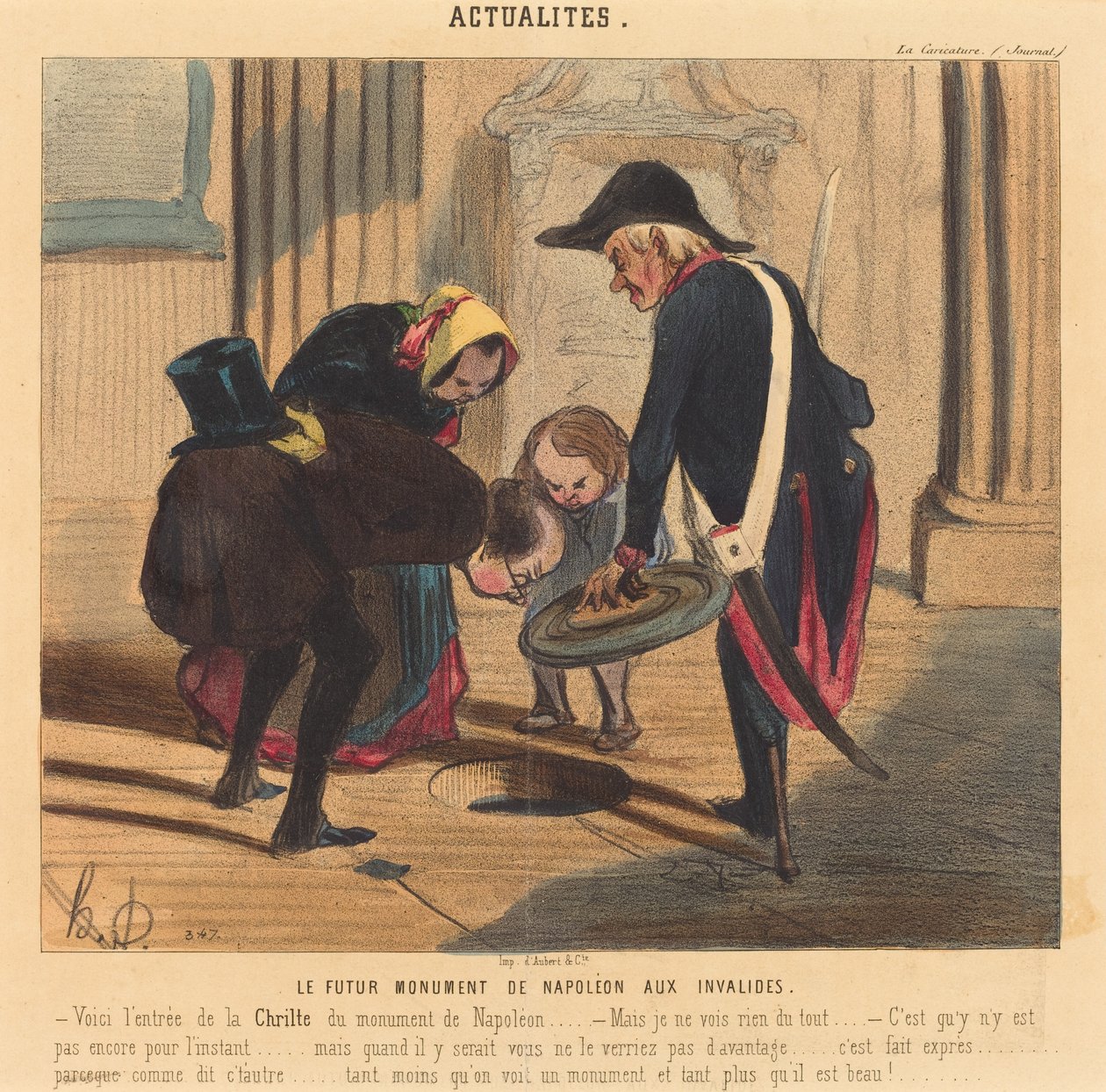 El futuro monumento de Napoleón en los Inválidos de Honoré Daumier