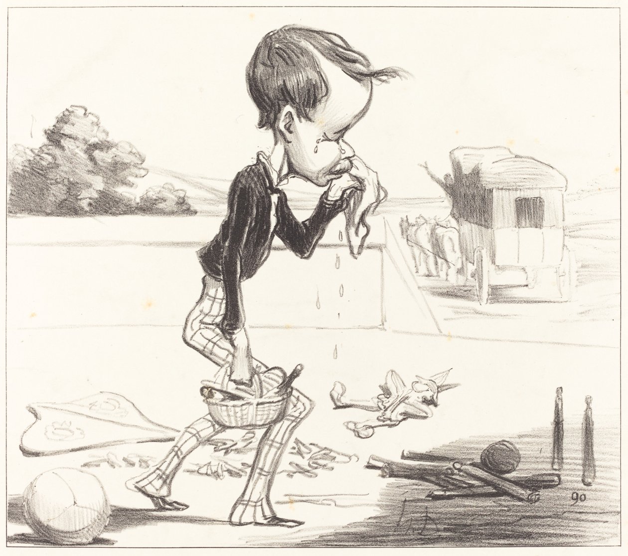 ¡El joven Estancelin está obligado a volver a clase! de Honoré Daumier