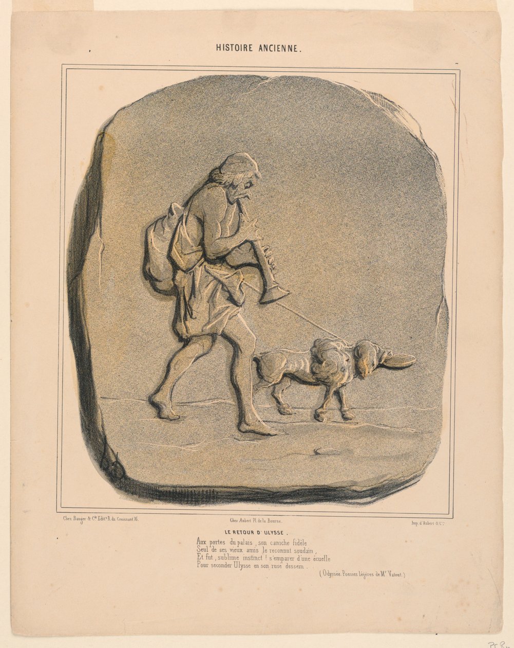 El Regreso de Ulises, lámina 7 de la Historia Antigua de Honoré Daumier