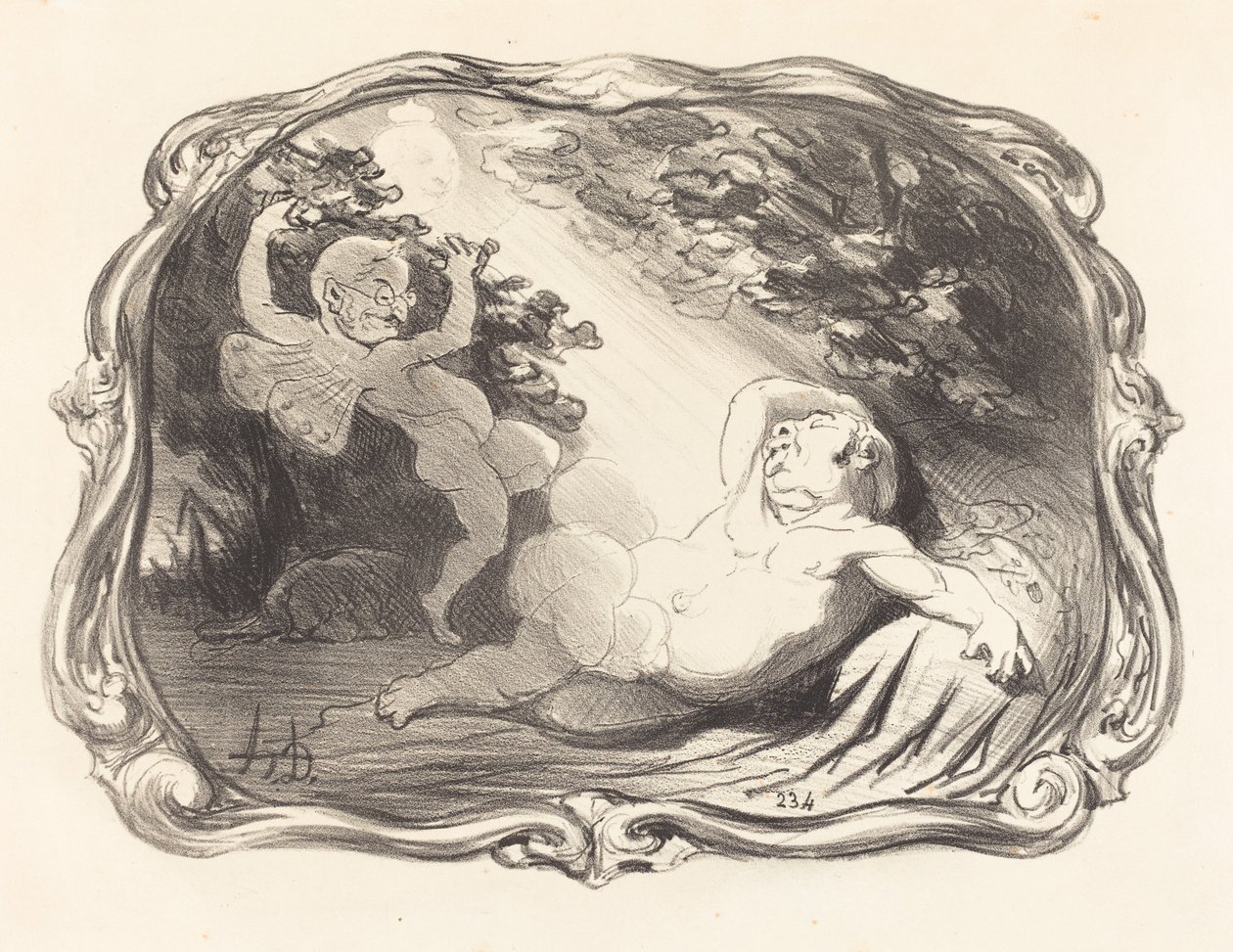 El Sueño de Endymion-Berryer de Honoré Daumier