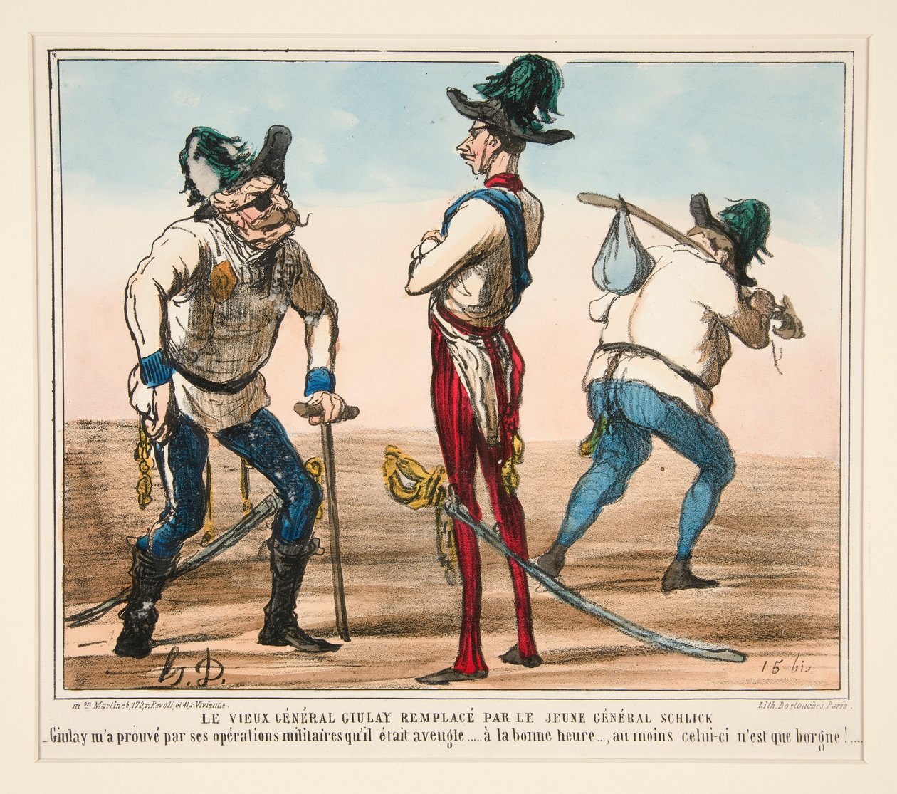 El viejo general Giulay reemplazado por el joven general Schlick de Honoré Daumier