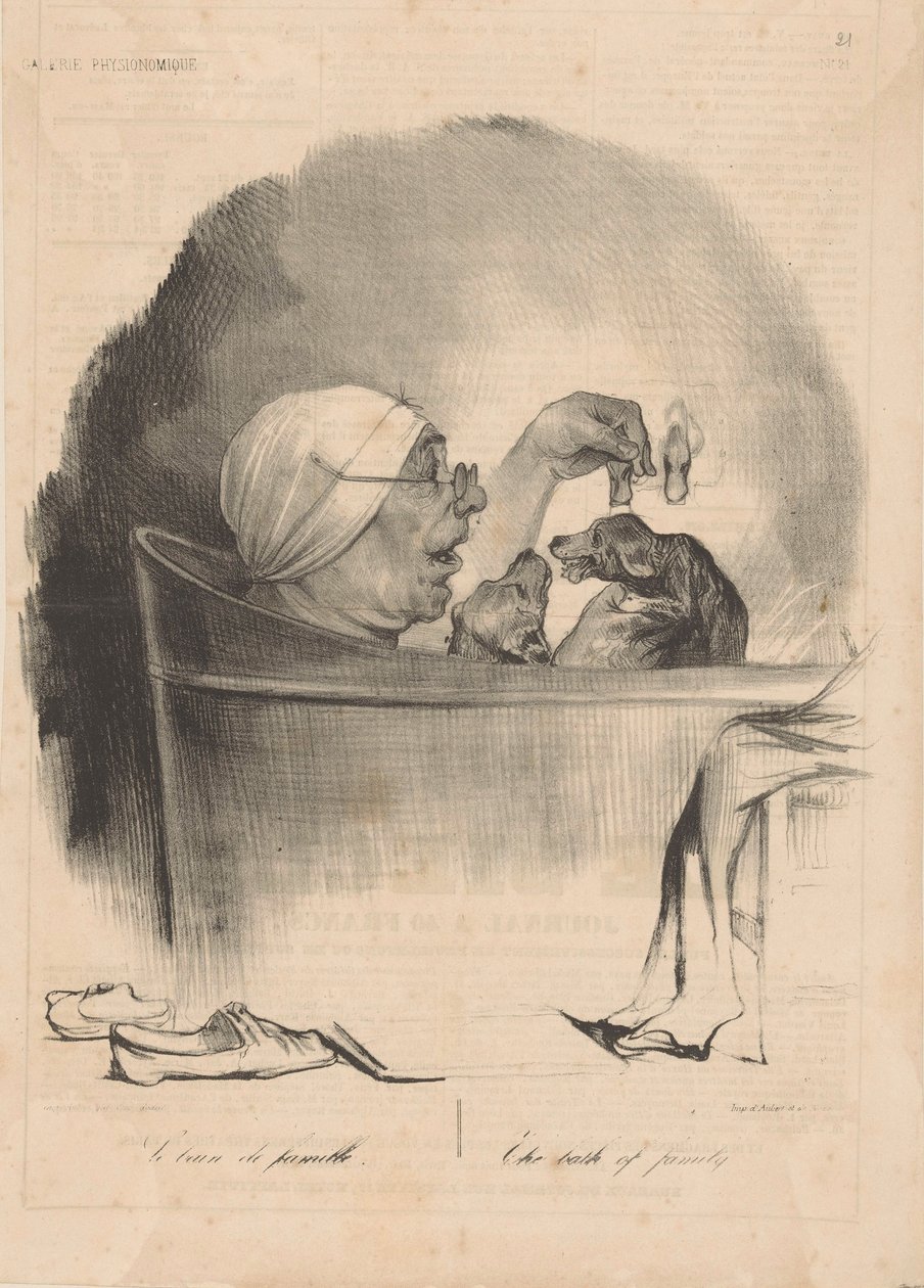 El baño de la familia, 1837 de Honoré Daumier