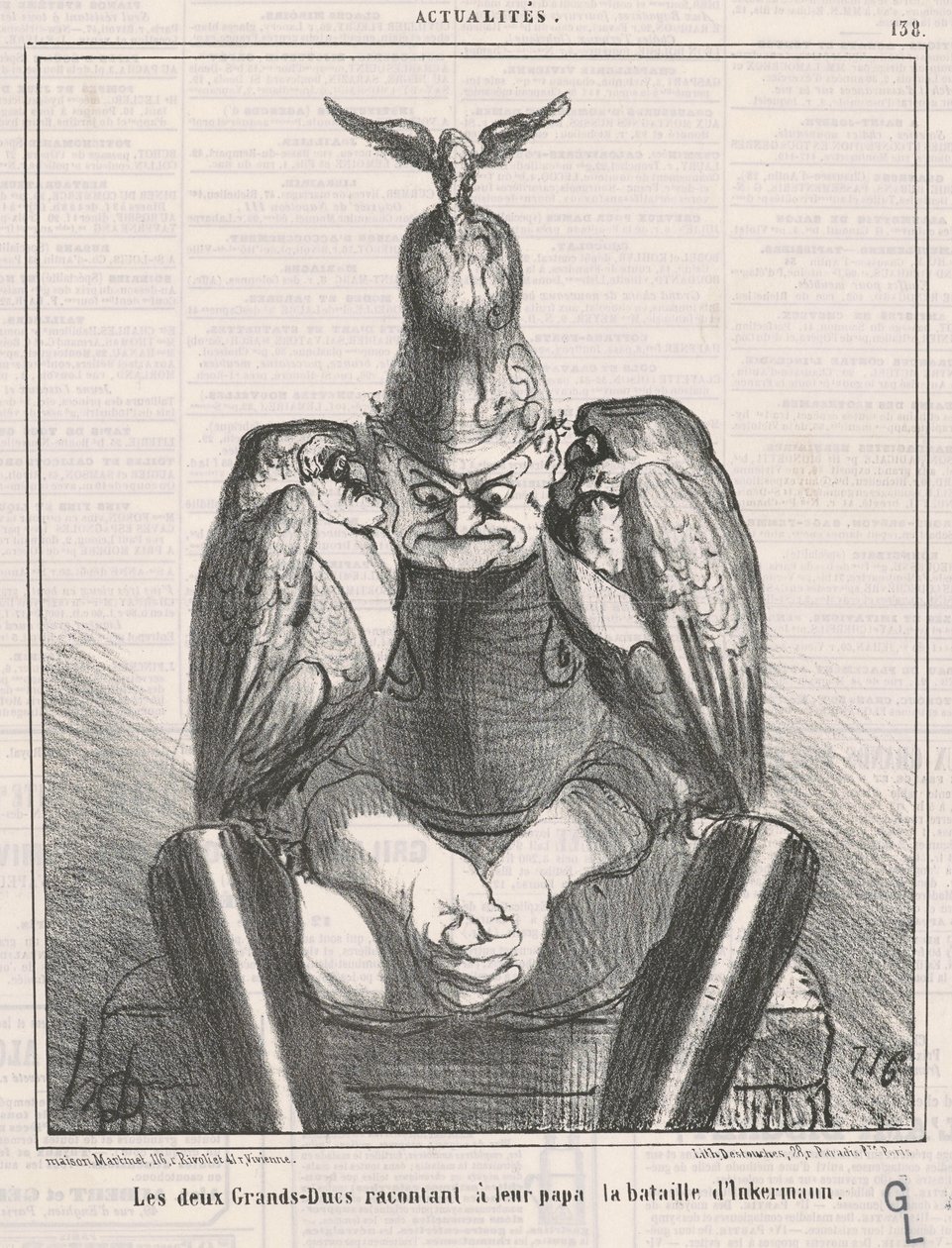 Los dos grandes duques contando... Inkermann de Honoré Daumier