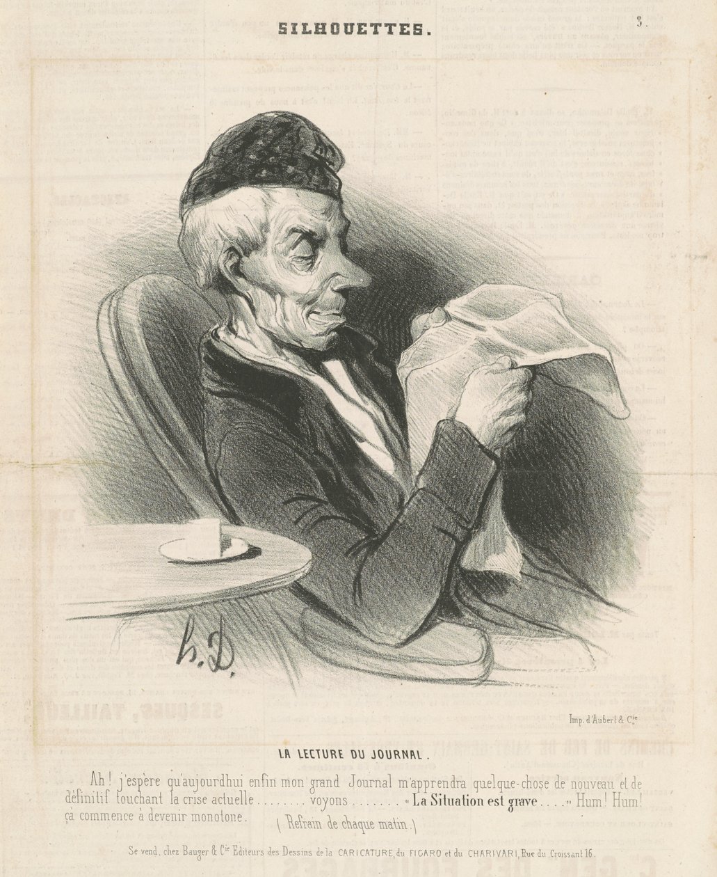 La lectura del periódico de Honoré Daumier
