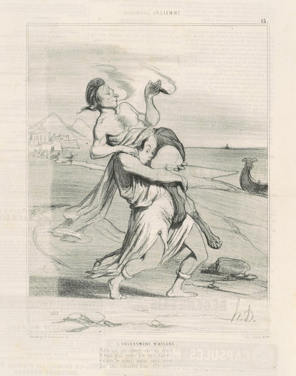 El rapto de Helena de Honoré Daumier