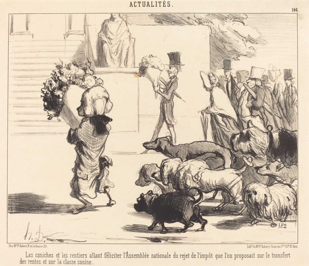 Los Caniches y los Rentistas Felicitando a la Asamblea de Honoré Daumier