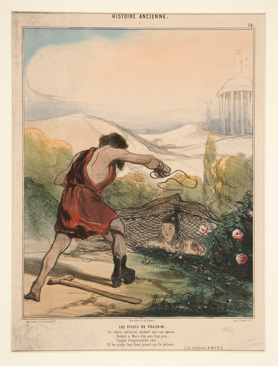 Redes de Vulcano. Este travieso cerrajero sabiendo que su esposa de Honoré Daumier