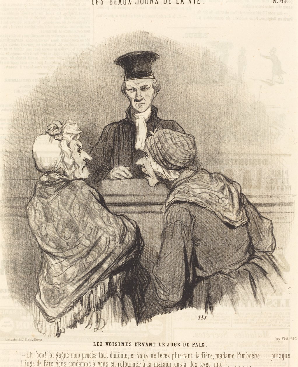 Las vecinas ante el juez de paz de Honoré Daumier