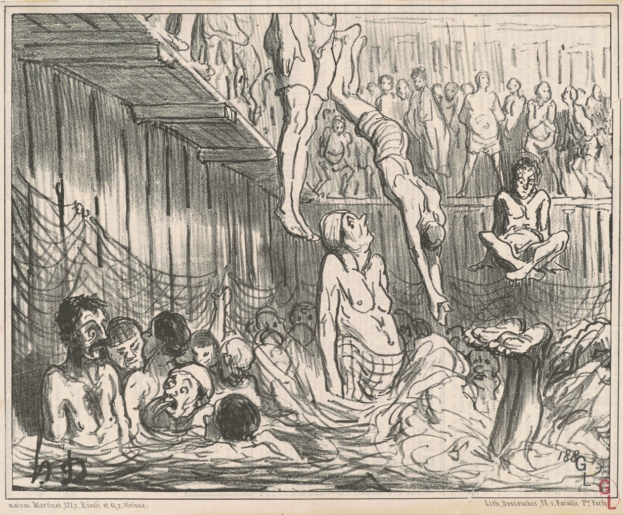 Los baños a cuatro centavos de Honoré Daumier