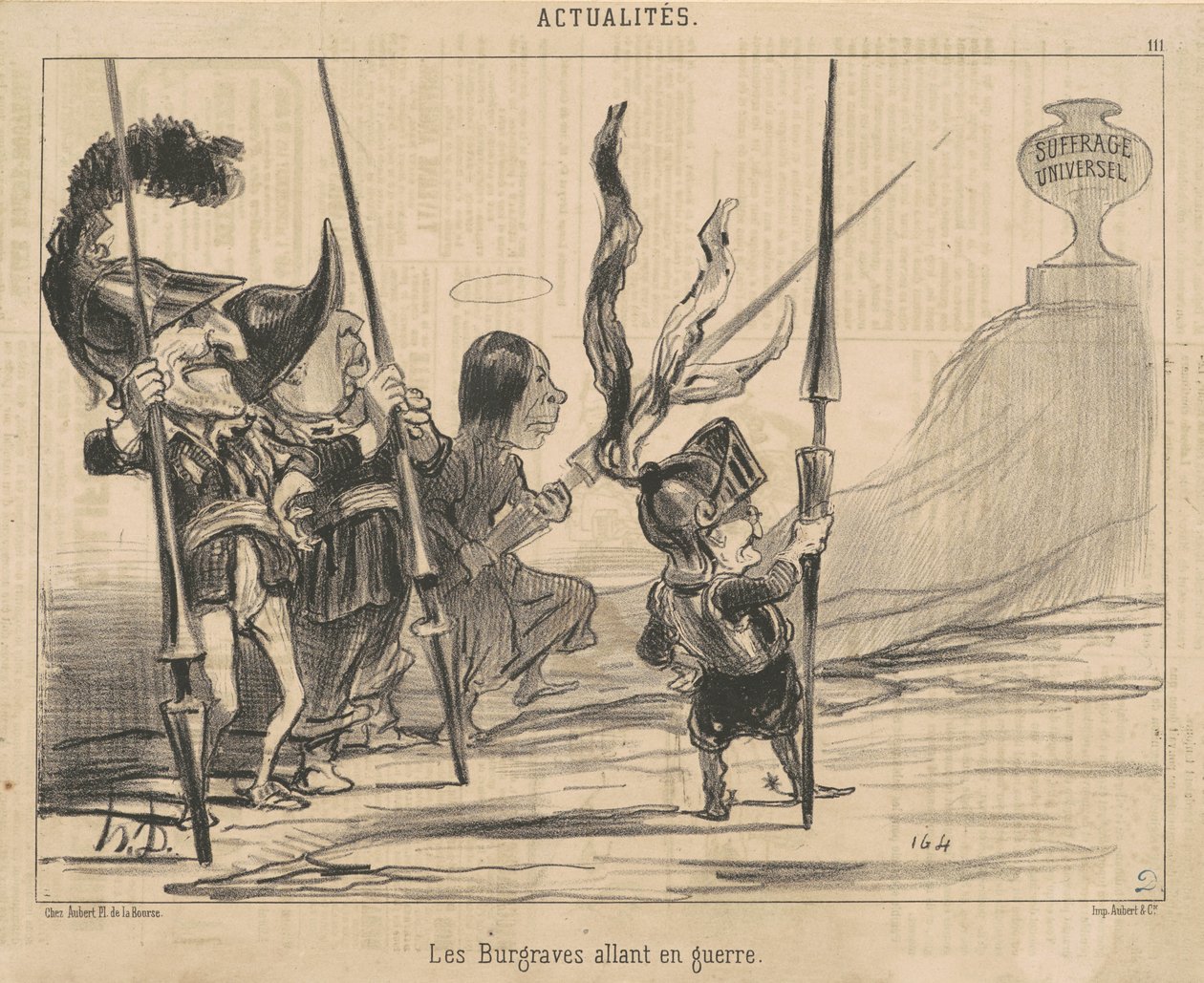 Los burgraves yendo a la guerra de Honoré Daumier