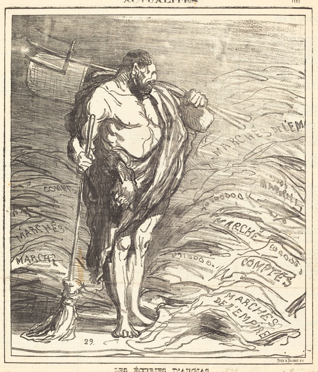 Los establos de Augias de Honoré Daumier