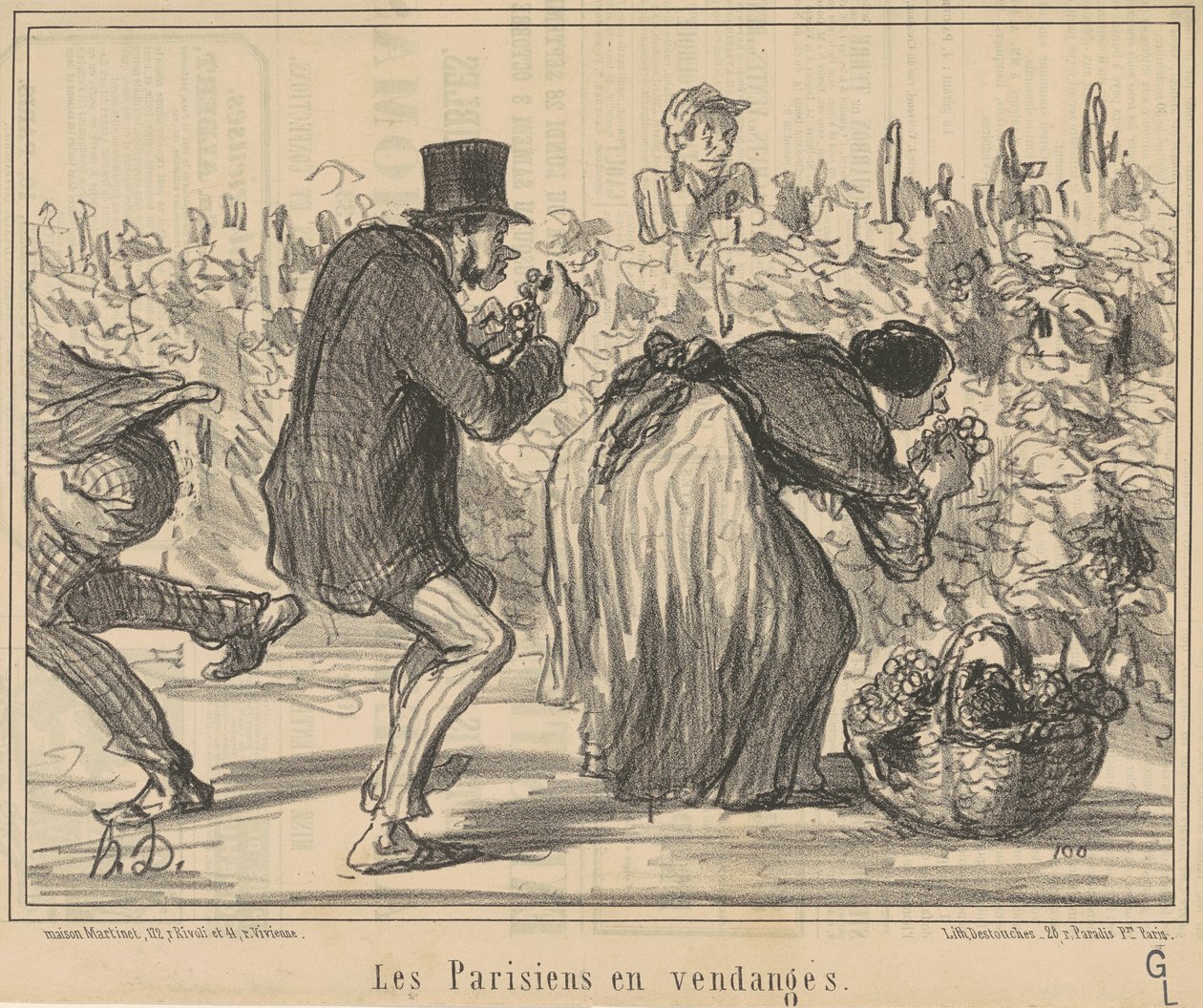 Los parisinos en vendimia de Honoré Daumier