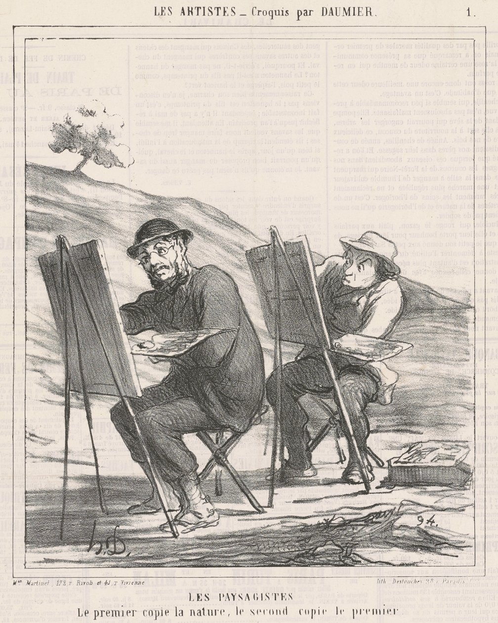 Los paisajistas. El primero copia la naturaleza de Honoré Daumier